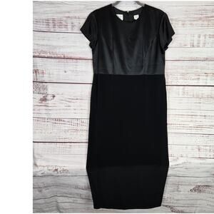 Black Tie Vintage Oleg Cassino Black Midi Dress Size 10 Sheath Glam Luxury Event